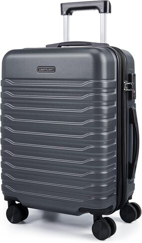 LIGHT FLIGHT Expandable Carry On Luggage 22x14x9 Airline Approved with Double Spinner Wheels, 20 Inch Lightweight Hard Shell Rolling Suitcases with TSA Lock, Rose Purple in Saudi Arabia