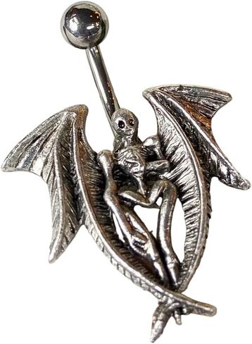 Unique Gothic Angel of Dore Demon Devil Wings Belly Ring Pierced Navel - Body Jewelry in Saudi Arabia