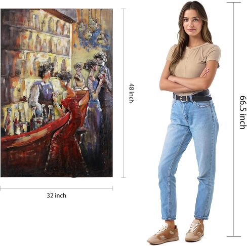 Empire Art Direct Tavern Mixed Media Iron Hand Painted Dimensional Wall Art Ready to Hang, 48" x 32" x 2.2" in Kuwait