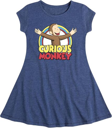 Curious George - Classic Cartoons - Curious George - Toddler & Youth Girls Fit & Flare Dress in Saudi Arabia