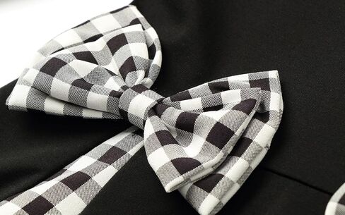 LittleSpring Girls Plaid Dresses with Bow Long Sleeve Dress in Saudi Arabia