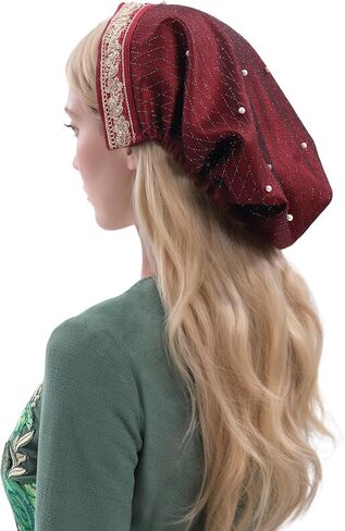 Renaissance Snood Cap with Pearl Accents Medieval Hairnet Victorian Headwear Courtly Headpiece Maids Headdress in Saudi Arabia