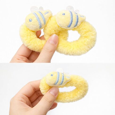 Yellow Bear Ears Headband Set, 3Pcs Fuzzy Plush Bear Ear Headbands for Adults, Cute Soft Yellow Bear Headband with Hair Ties for Costume, Halloween, Party, or Daily Wear in Saudi Arabia