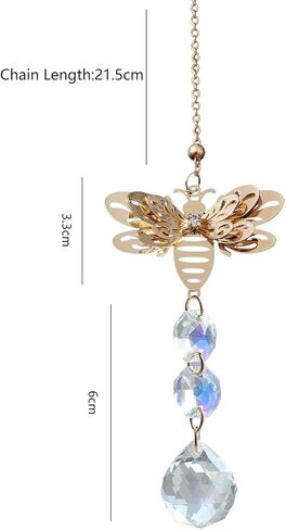 Crystal Suncatcher for Windows - Rainbow Maker Sun Catchers with Prisms Honey Bee Hanging Ornament for Christmas Wedding Garden Home Decor Gift in Saudi Arabia