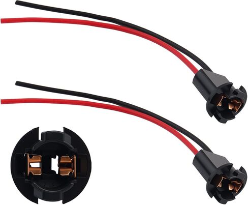 2PCS T10 Bulb Socket with Pigtail Harness,Pure Copper 2-Pin T10 Socket Replacement for Brake/Turn/Tail Light,Universal License Plate Light Sockets Car Accessories for Most Vehicles in Kuwait