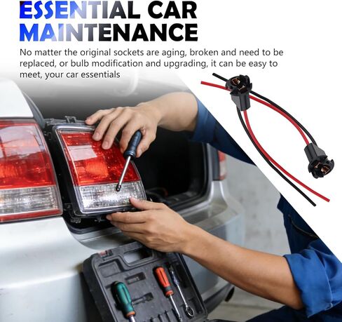 2PCS T10 Bulb Socket with Pigtail Harness,Pure Copper 2-Pin T10 Socket Replacement for Brake/Turn/Tail Light,Universal License Plate Light Sockets Car Accessories for Most Vehicles in Kuwait