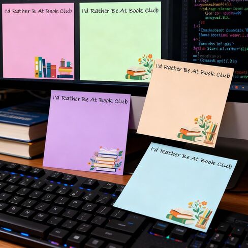 12 Pcs Book Club Gifts Sticky Notes Id Rather Be at Book Club Notes Bulk Sticky Notes for Book Lovers Bookish Gift Stationery for Reader Librarian Bookish Birthday Party Favors in Saudi Arabia