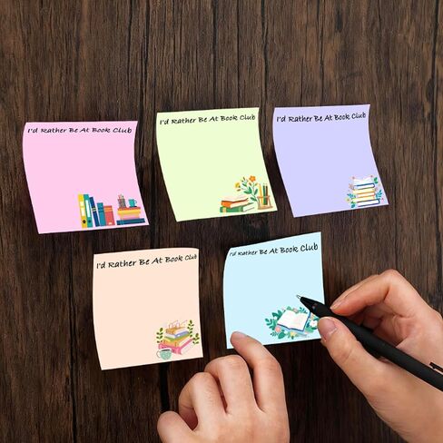 12 Pcs Book Club Gifts Sticky Notes Id Rather Be at Book Club Notes Bulk Sticky Notes for Book Lovers Bookish Gift Stationery for Reader Librarian Bookish Birthday Party Favors in Saudi Arabia
