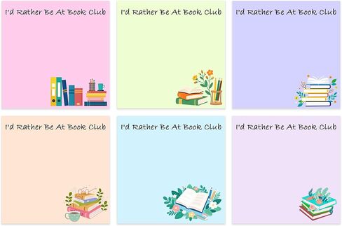 12 Pcs Book Club Gifts Sticky Notes Id Rather Be at Book Club Notes Bulk Sticky Notes for Book Lovers Bookish Gift Stationery for Reader Librarian Bookish Birthday Party Favors in Saudi Arabia