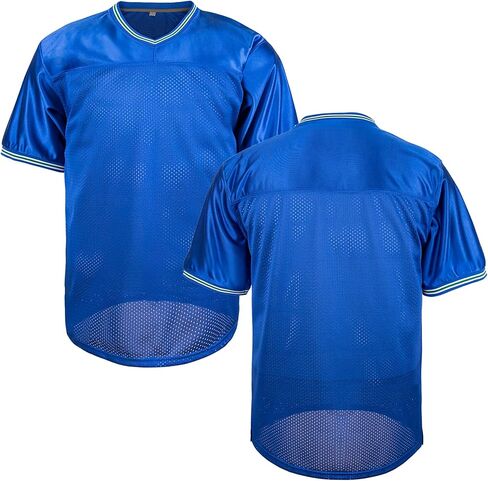 Blank Football Jersey Mesh Athletic Practice Plain Jersey 90s Hip Hop Sports T-Shirt Black White Blue Red Jersey in Saudi Arabia