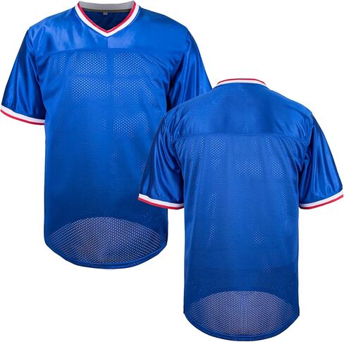 Blank Football Jersey Mesh Athletic Practice Plain Jersey 90s Hip Hop Sports T-Shirt Black White Blue Red Jersey in Kuwait