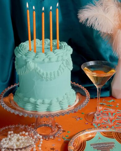 xo، شموع عيد ميلاد لامعة باللون البرتقالي من فيتي - 10 عبوات | عيد ميلاد فتاة العرض، الصيف، حفلة الأطفال، حفلة حمام السباحة، الهالوين in Saudi Arabia
