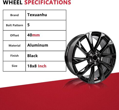 New 18 x 8 Inch Black Aluminium Alloy Wheels for the Toyota Corolla 2019 2020 2021 2022 2023 2024, 18 Inch Black Steel Direct Replacement Rims (1) in Kuwait