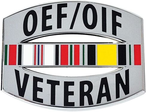 شعار سيارة معدني مرخص رسميًا من OEF/OIF Veteran in Kuwait