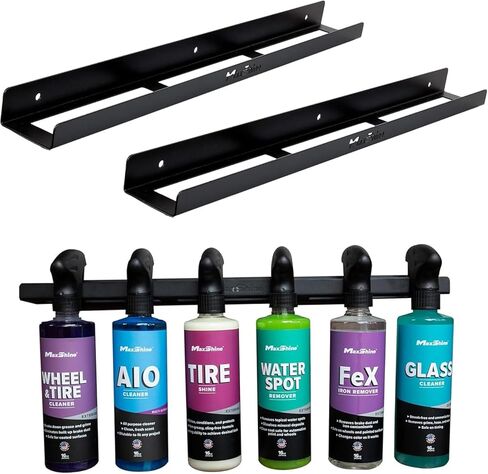 حامل زجاجة رذاذ Maxshine Trigger - يحمل ما يصل إلى 6 رشاشات (16oz) - منظم عالمي قوي وخفيف الوزن - سهل التركيب على الحائط لسهولة الوصول - إكسسوارات ومستلزمات مفصلة للغاية in Saudi Arabia