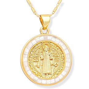 Medalla De San Benito - St Benedict Medals - San Benito Medalla - Saint Benedict Medal - Christian Gifts For Women - Christian Jewelry For Women - Christian Necklace For Women (Blue)