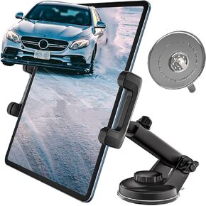 Car Tablet Holder Mount for Car Dashboard Windshield [Strong Backup Sucker] Reusable Suction CupTablet Mount for Car with Telescopic Arm for iPad Pro Air Mini 4.7-13" Devices.
