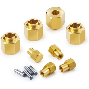 RCLIONS النحاس RC عجلات محاور سداسية 5 مم الفواصل عجلة ممتدة لمحور SCX24 ديدبولت C10 المصارع برونكو JLU 1/24 RC الزاحف شاحنة سيارة ترقيات