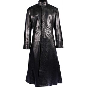 UGFashions Matrix Neo Keanu Black Costume Gothic Steampunk Reeves Wool Trench Coat
