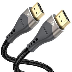 8K Short HDMI Cable 2 Foot, HDMI 2.1 Cord 2FT High Speed HDMI to HDMI Cable 48Gbps Support 8K@60Hz, 4K@120Hz, eARC, 3D, HDR, HDCP 2.2&2.3 for Switch, Camera, Monitor, Laptop, HDTV