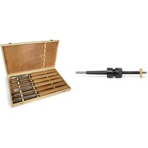 WEN CH11 6-Piece Artisan Chisel Set with 6-Inch High-Speed Steel Blades and 10-Inch England Beech Handles