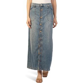 KUT from the Kloth Women's Liora-Button Front Long Skirt W/Pork Chop Pockets