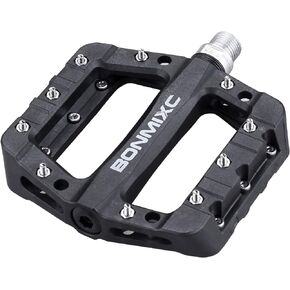Mountain Bike Pedals Nylon Lightweight MTB Pedals Non-Slip Bicycle Pedals Large Platform Sealed Bearing 9/16" Thread