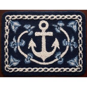 Anchor Latch Hook Rectangle Rug Kits for Adults Needle Crochet Yarn Kits Embroidery Carpet Hook and Latch Kit Floor Mat Tapestry Christmas Home Decoration 40x60cm(2)