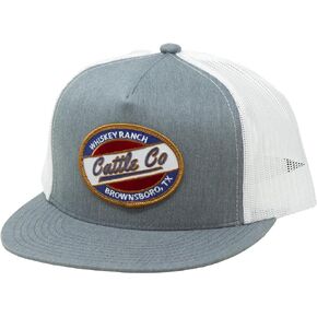 WHISKEY BENT HAT CO. The Spur Whiskey Ranch Cattle Co. Adjustable Snapback Hat (Grey/White)