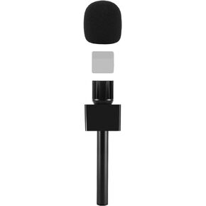 CaTeFo Microphone Interview GO Handheld Adapter with Foam and Plastic Flag for RODE Wireless GO DJI Mic Lark Max and Other Wireless Transmitter with Cold Shoe StarRig-H