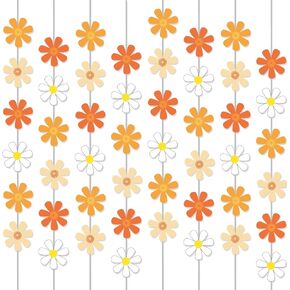 Daisy Groovy Boho Party Banners Daisy Garland Kit Daisy Hanging Swirl Daisy Party Supplies Decorations Daisy Paper Cutouts for One Two Birthday Baby Shower Party Home Classroom Favor Supplies Decor