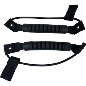 Marine Boat Canoe Pair of Black Rubber Kayak Carry Handle Paddle Park Bungee