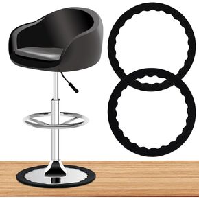 2pcs Bar Stool Leg Protectors Ring for 14.5" to 16.5" Round Base, Anti-Slip Bar Stool Silicone Cover No Noise & Scratches Chair Footrest Bottom Pads for Wooden Floor