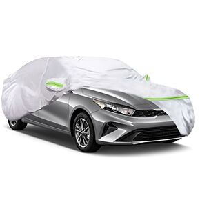 360° Six Layers All Weather Car Cover Universal Fit for Sedan Up to 181", Waterproof, Snow Proof, UV Proof, Scratch Proof, Bird Droppings Proof with 6 Reflective Strips, Thicked Car Cover