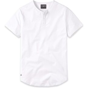 Cuts Clothing Men's AO Henley Curve Hem Short Sleeve TShirt