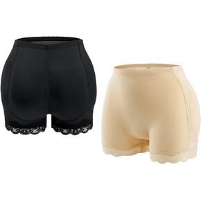 Aivtalk Women Butt Lifter High Waist Padded Hip Enhancer Underwear Seamless Lace Body Shaper Firm Control Boyshorts