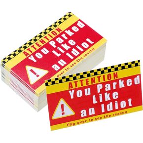 200 Pieces You Parked Like an Idiot Business Cards Bad Parking Cards Violation Note Cards Funny Gag Gift for Car Owner Prank