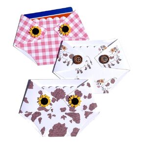 Set of Three Diaper Baby Girl Gift Card Holder - Pink Plaid - Cow Print- Sunflower-Cute Shower Game Prize-Kards by Kaylee