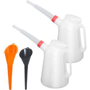 2 Pack Oil Measuring Container Automotive Motor Oil Dispenser Motor Oil Container Plastic Long Neck Oil Funnels for Automotive Fluids in Saudi Arabia