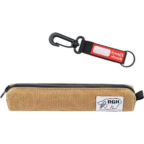 Rough Enough Small Pencil Pouch Pen Case Canvas for Adults Boys Girls with Aesthetic Slim Thin design School Stationary Art Supplies Brown