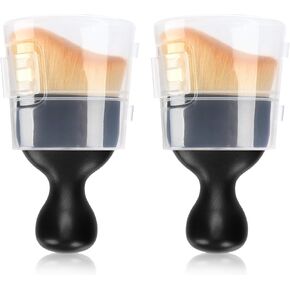 Car Interior Detailing Brush, 2PCS Car Interior Cleaning Soft Brush, Curved Design Car Cleaning Brush Dust Collectors, Car Interior Cleaning Tool Brush with Cover