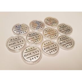 10x Silver Clad Bounty Poker Chip for Bounty Tournaments / Card Protector in Saudi Arabia