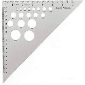 Ludwig Precision 8" 45-90-Degree Aluminum Drafting Triangle, 83108