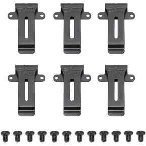 Estink Radio Belt Clip Replacement, Pack of 6 Portable Metal Radio Belt Clamp with Screw Replacement Belt Fit for Kenwood TK 208 TK 308 Fit for Baofeng BF 888S, Black