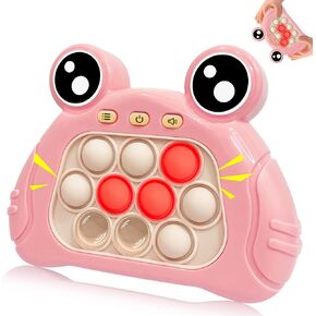 Quick Speed Push Puzzle Game Console Toys, Fast Push Bubble Game Light Up Pop Pro Fidget Games Pop Fidget Sensory Toys for Adults and Kids Bubble Stress Relief Handheld Electronic Pop Game for Kids