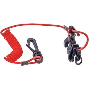 Universal Safety Lanyard Kill Stop Switch with 7 Keys Compatible with Johnson Evinrude Suzuki Mercury Yamaha Suzuki Tohatsu Outboards