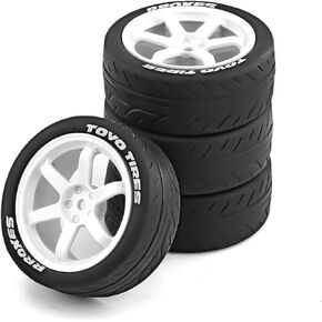 Lifehead 68mm RC On-Road Rally Car Tires and Wheels for 1/10 RC On-Road Touring Drift Car HSP Tamiya XV01 TT01 TT02B HPI Kyosho FAZER MK2 /12mm Hex