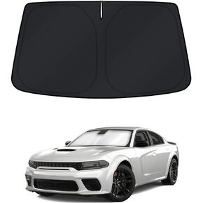 KUST Windshield Sun Shade for Dodge Charger Accessories 2011-2024 Window Shade Sun Visor Cover Foldable Blocks UV Rays Keep Your Car Cooler