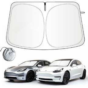 Sunshade for Car Windshield for Tesla Model 3/Y Custom Made, 240T Polyester Shield for Tesla Model 3 Sunshade, Car Interior for Tesla Model Y Sunshade, Summer accessories for 2016-2024 Tesla Model 3/Y