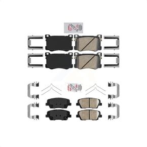 AmeriBRAKES Front Rear Ceramic Disc Brake Pads Kit For 2018 Genesis G80 3.3L with Turbocharged KNF-101765